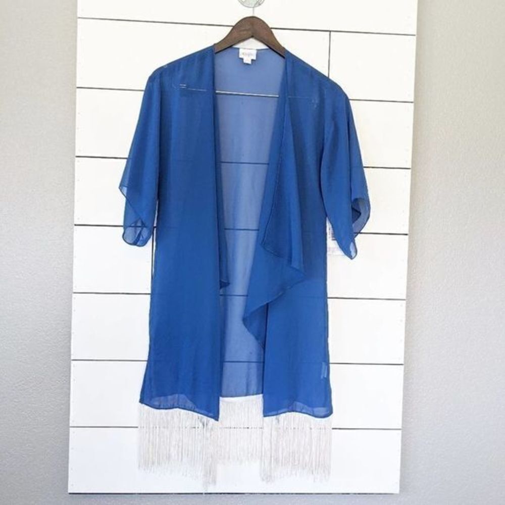 LuLaRoe Blue Fringe Monroe Small NWT